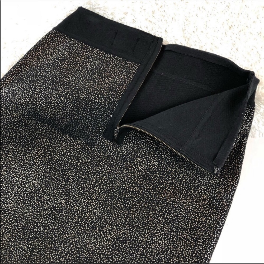 Reiss Black Metallic Foil Bandage Pencil Skirt XS - Picture 4 of 7